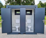 Sanitärcontainer SCD RAL 7016 Anthrazitgrau | H 2335 x B 2400 x T 1200 mm | 2 Türen | 2x WC – Bild 6